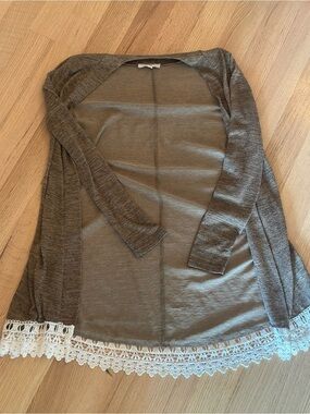 Umgee lace hem cardigan